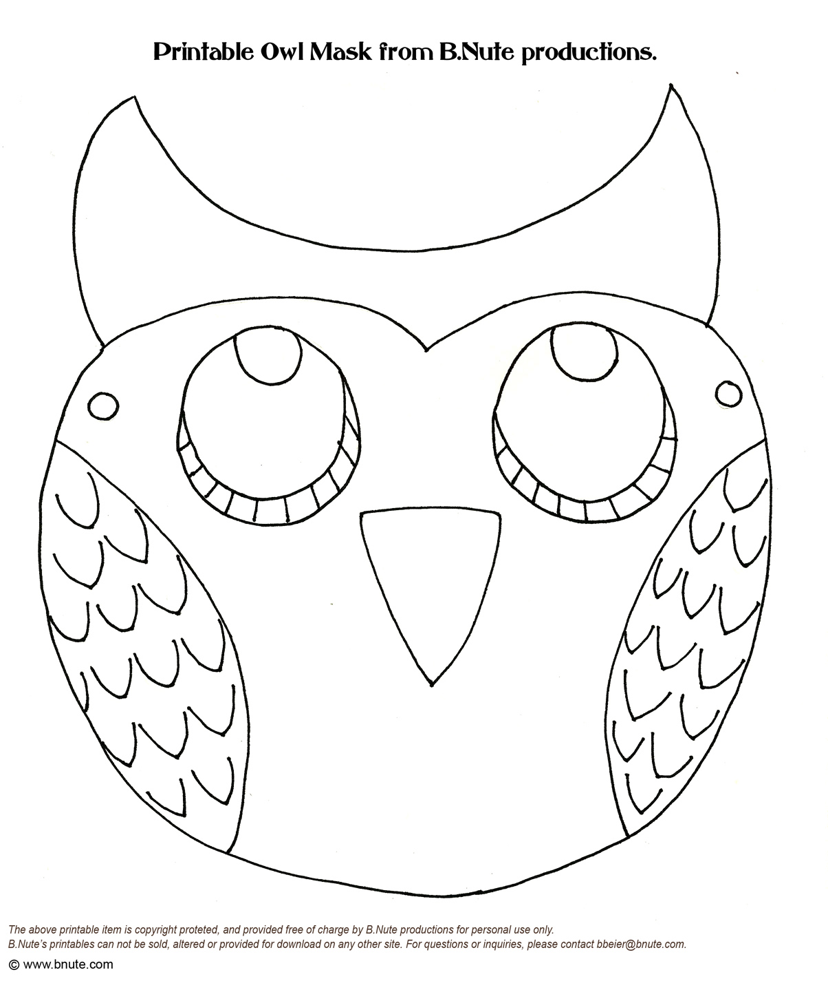 Free printable animal masks template