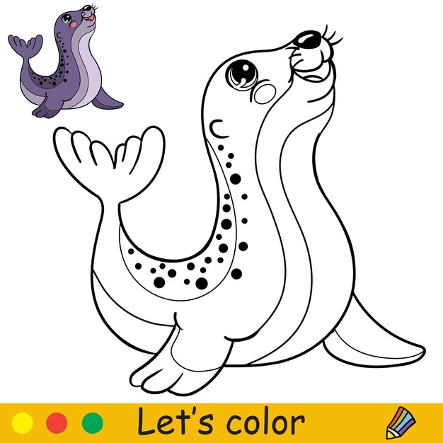 Premium vector cartoon cute and happy navy seal coloring