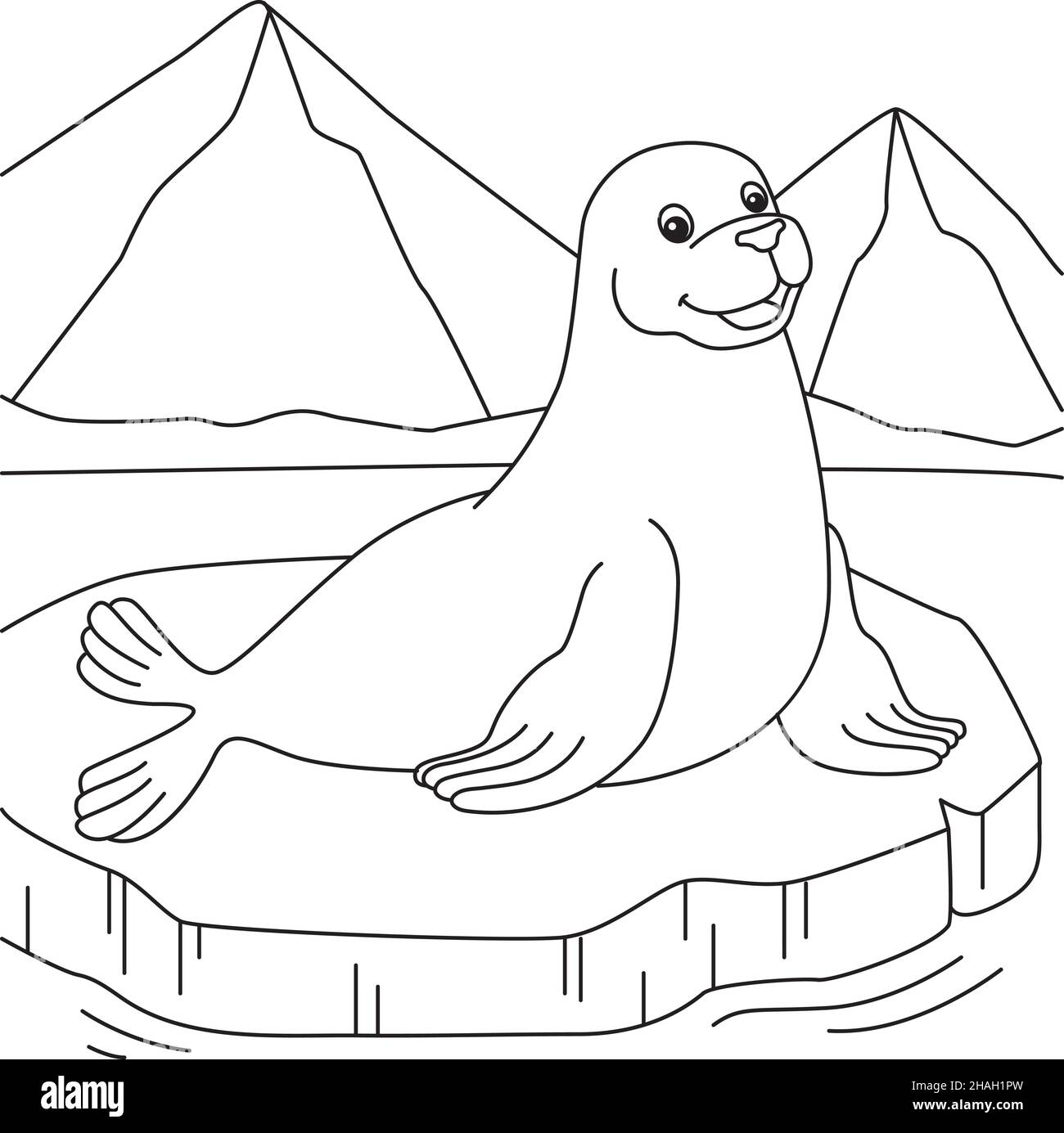 Seal animal drawing black and white stock photos images