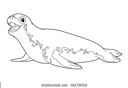 Arctic animal coloring page illustration children stock illustration