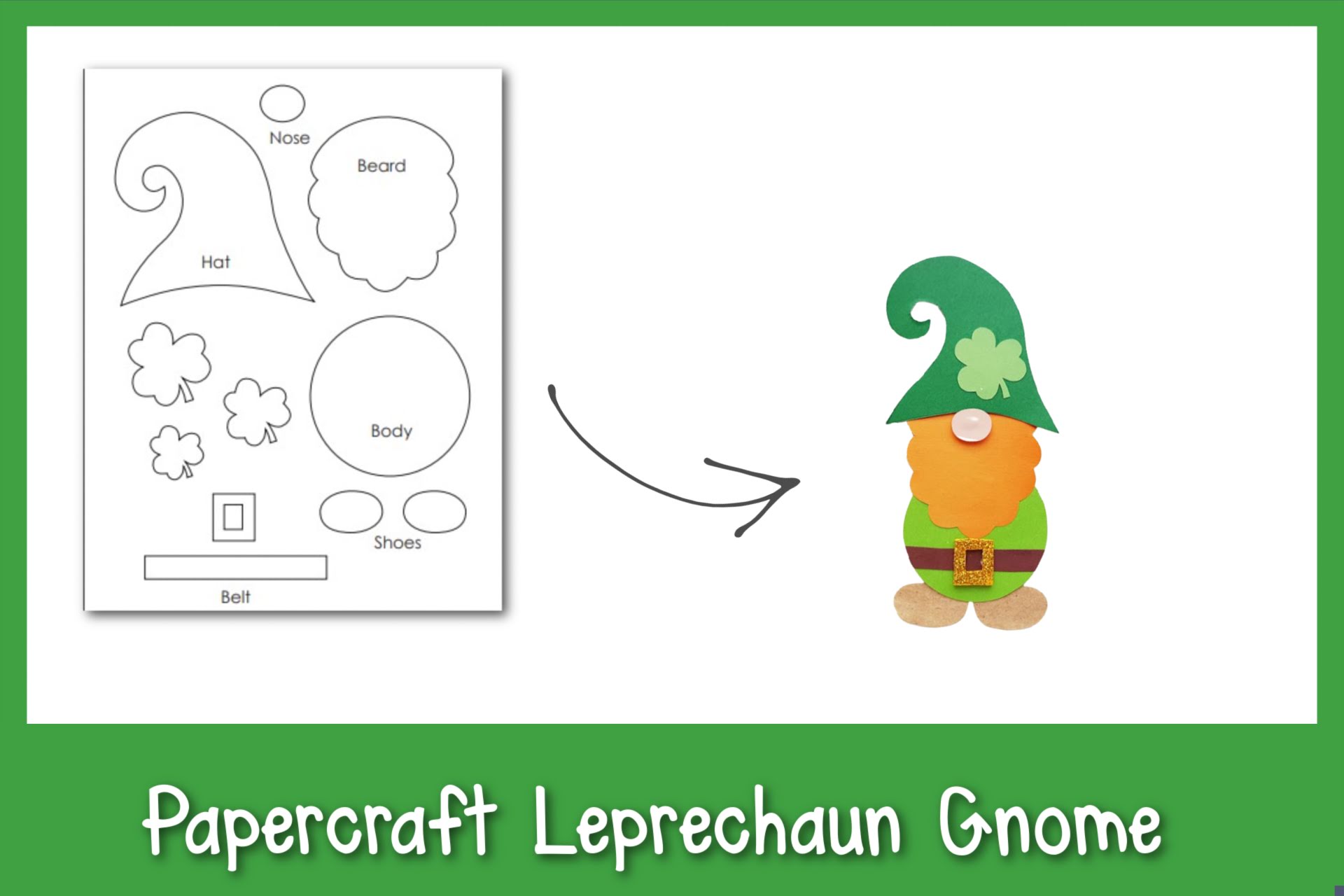 Papercraft leprechaun gnome