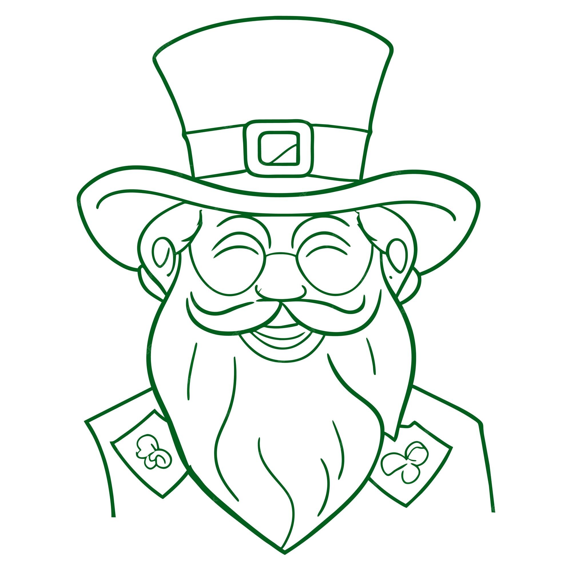 Premium vector saint patrick day leprechaun green hand drawn cartoon sticker icon concept isolated illustration