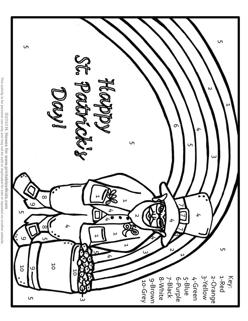 Leprechaun color by number â printables for kids â free word search puzzles coloring pages and other activities