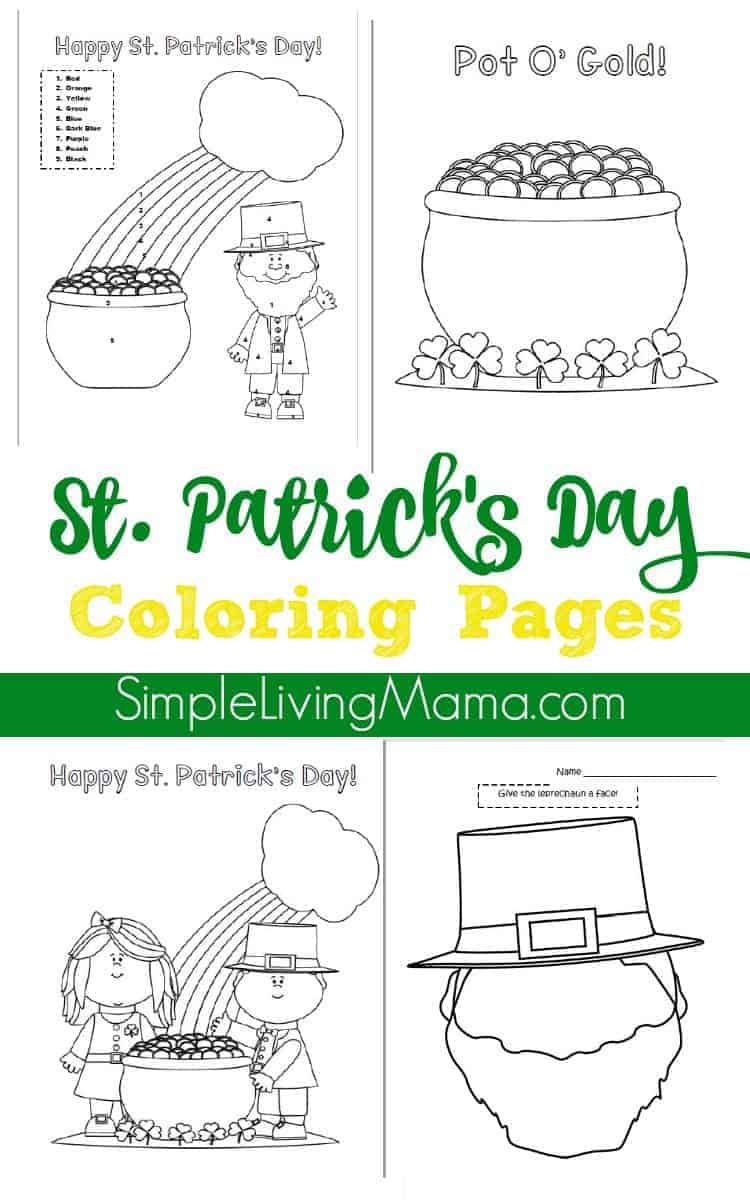 St patricks day color by number pages and coloring pages