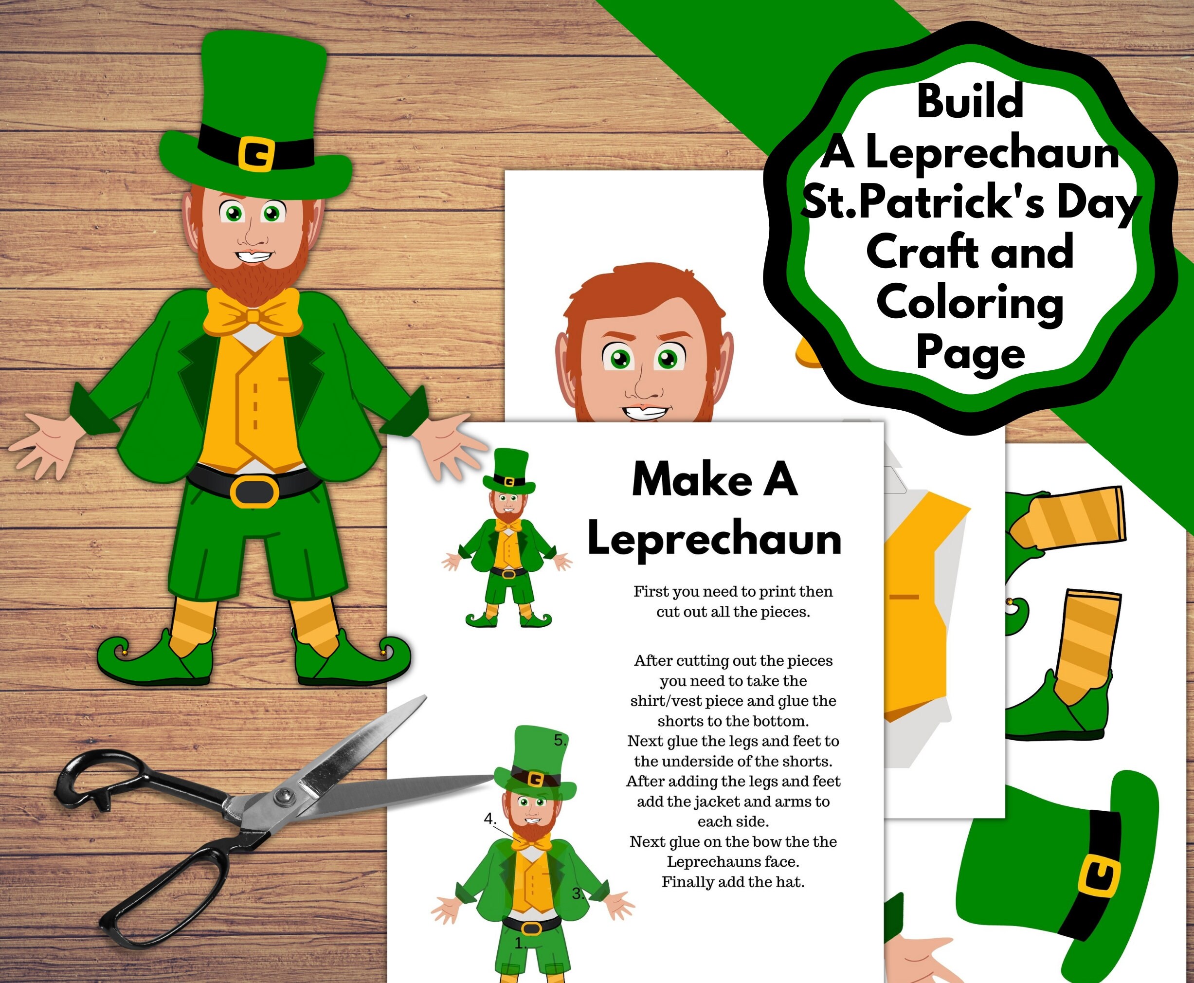 Build a leprechaun printable st patricks day craft leprechaun kids craft and decoration
