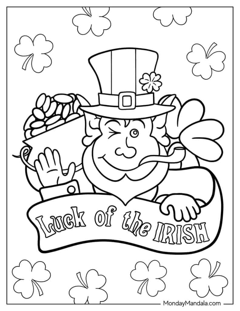 St patricks day coloring pages free pdf printables
