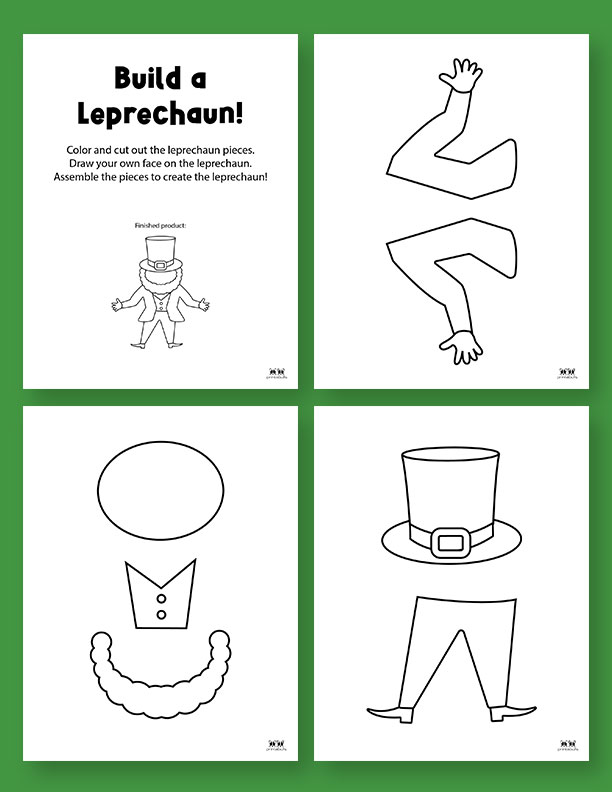 Leprechaun coloring pages templates