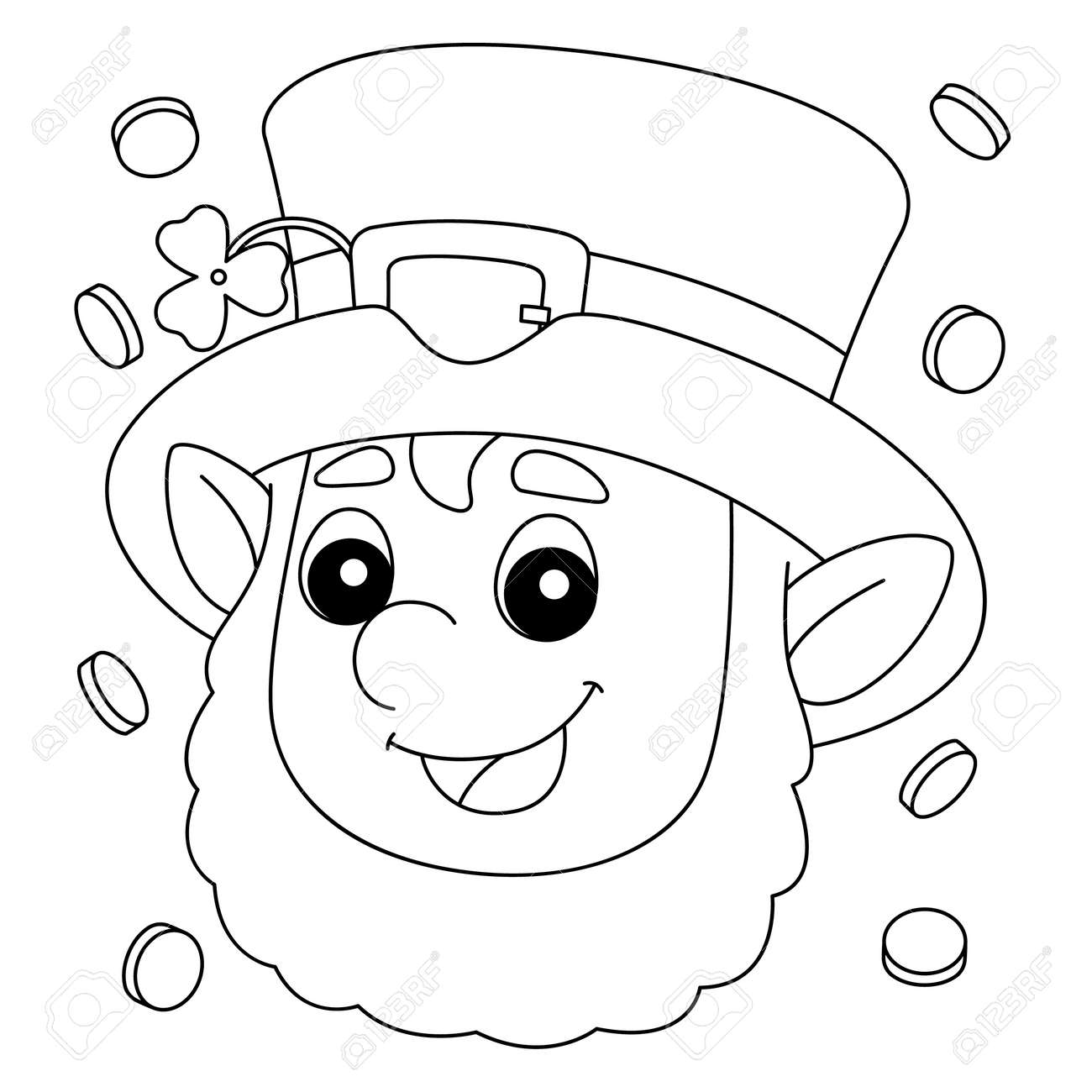 St patricks day leprechaun coloring page for kids royalty free svg cliparts vectors and stock illustration image