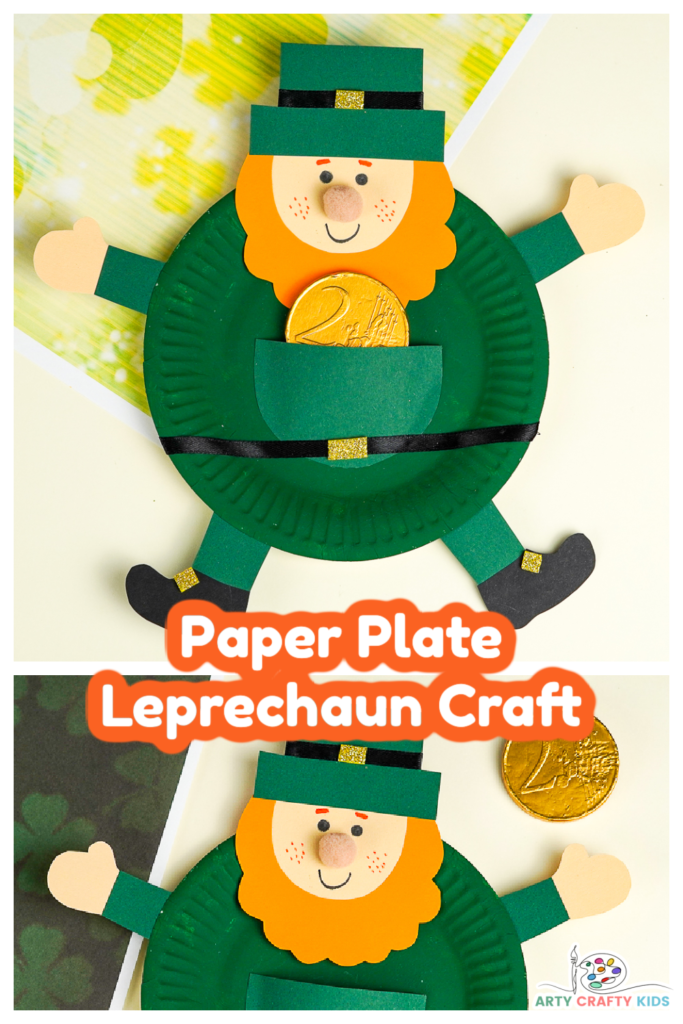 Paper plate leprechaun craft for st patricks day