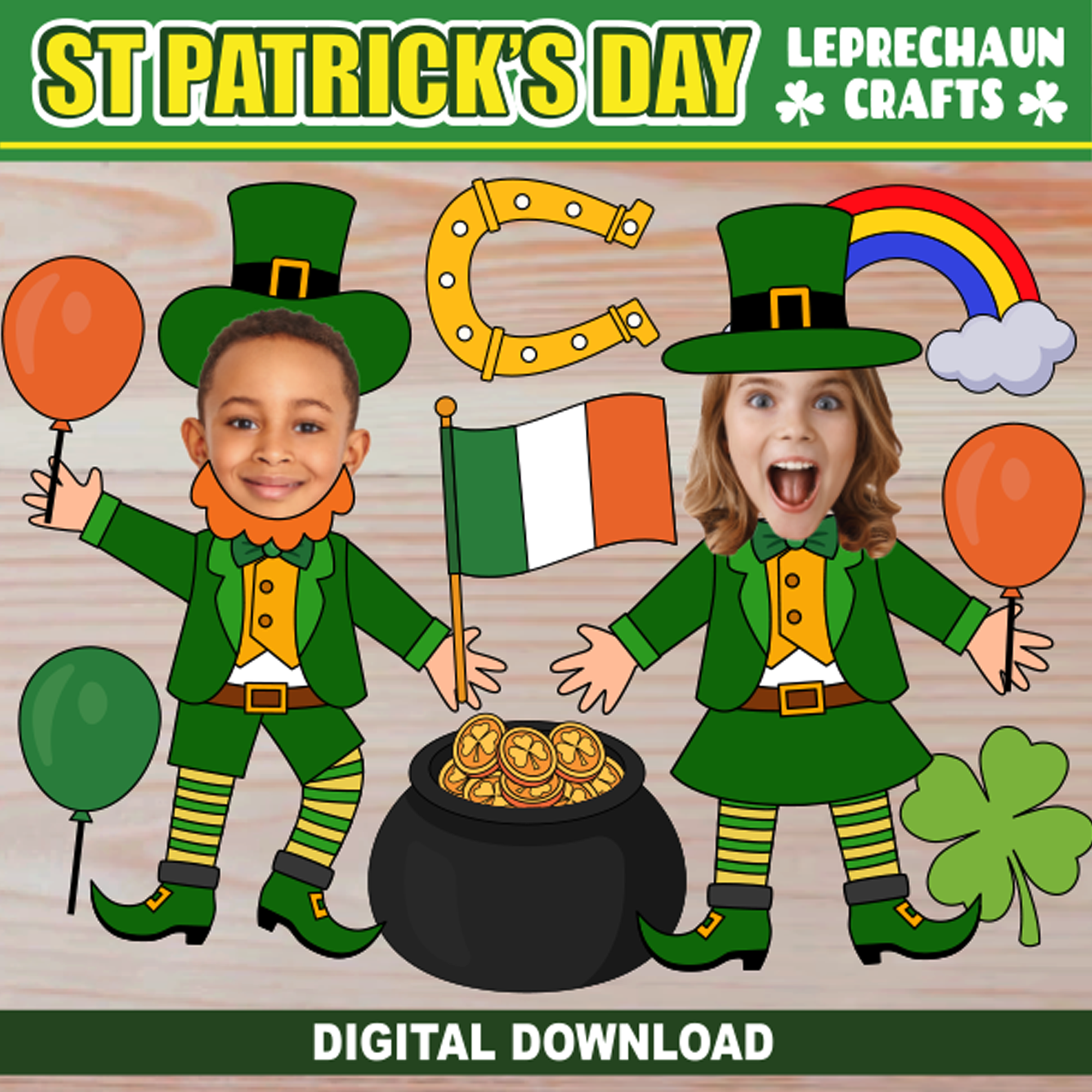St patricks day craft for bulletin board leprechaun face photo patricks day add your own picture build a leprechaun