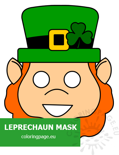 Leprechaun mask template printable coloring page