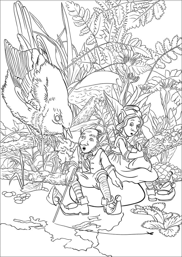 Fantasy leprechaun coloring page