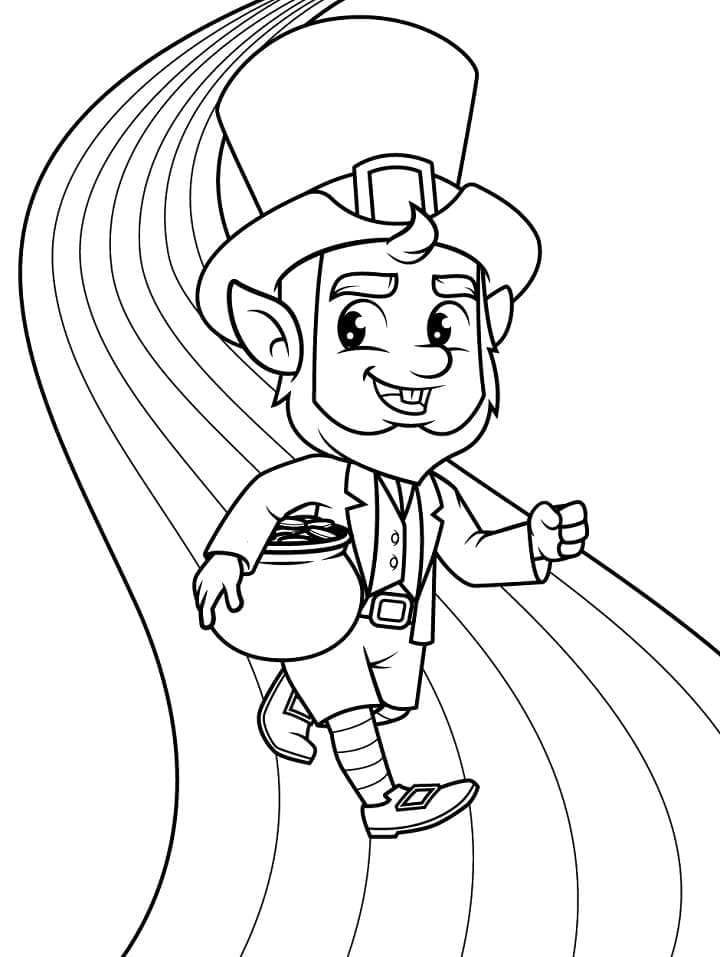 Fantasy leprechaun coloring page