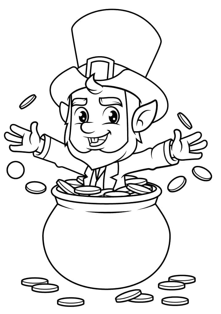 Fantasy leprechaun coloring page