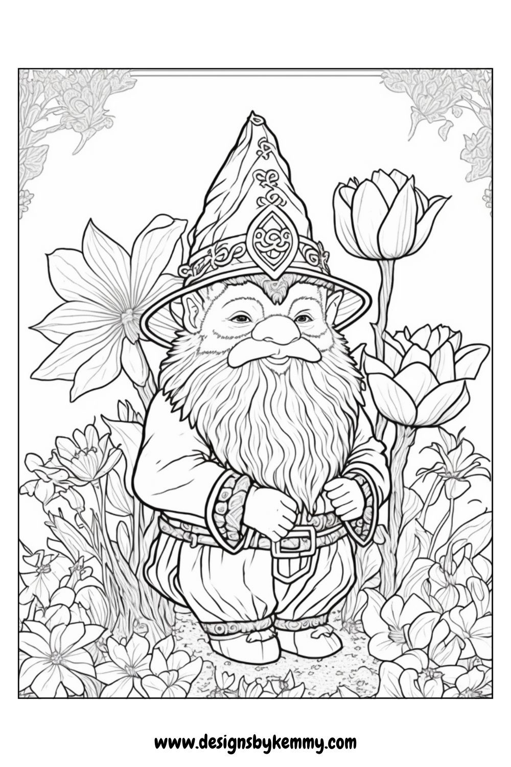 St patricks day fantasy gnomes coloring page