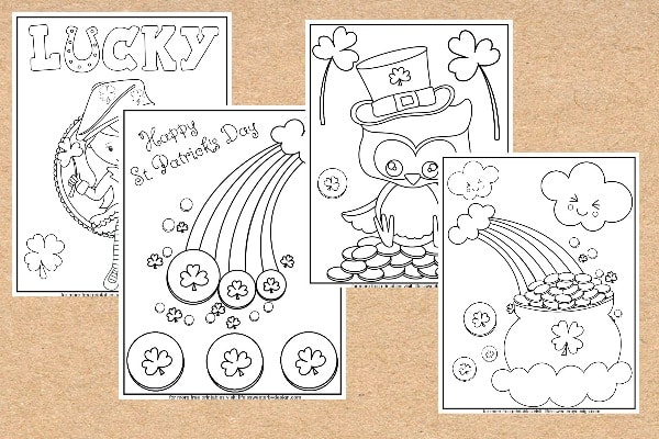 St patricks day color pages