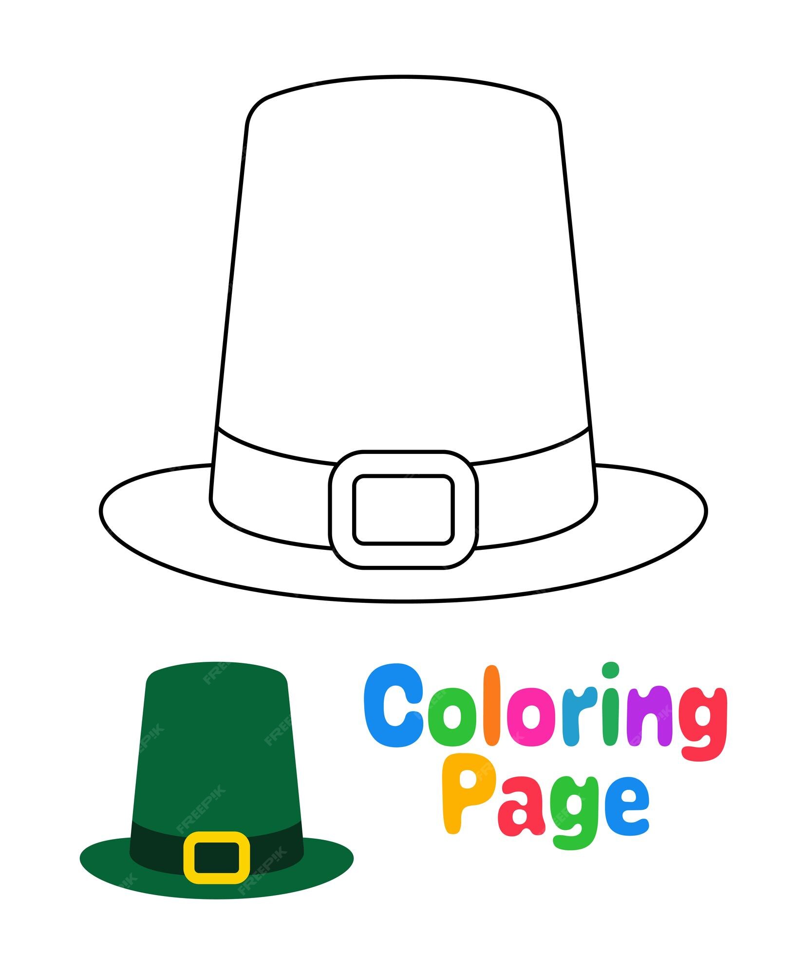 Premium vector coloring page with leprechaun hat for kids