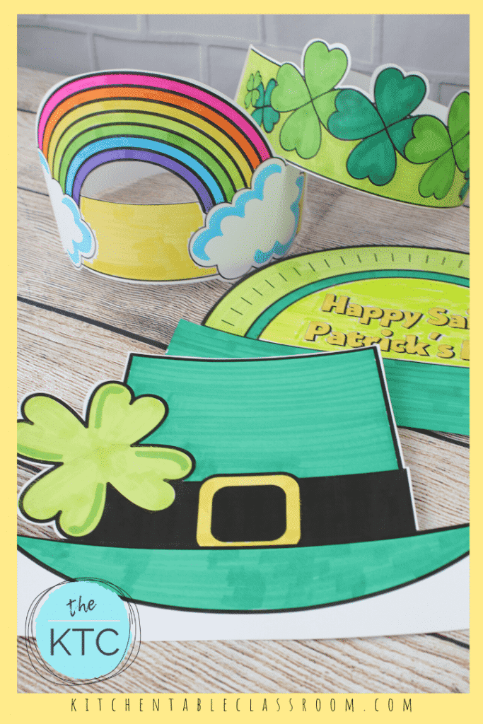 St patricks day hats to print color wear
