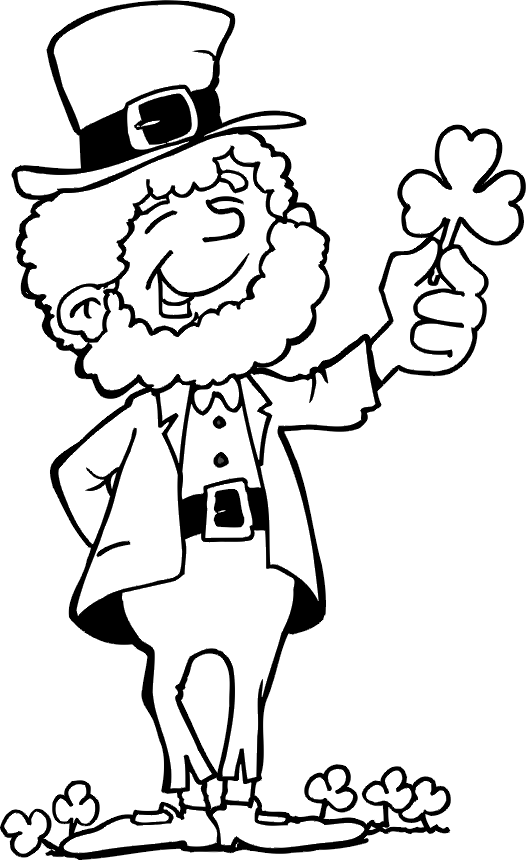 St patricks day leprechaun coloring page