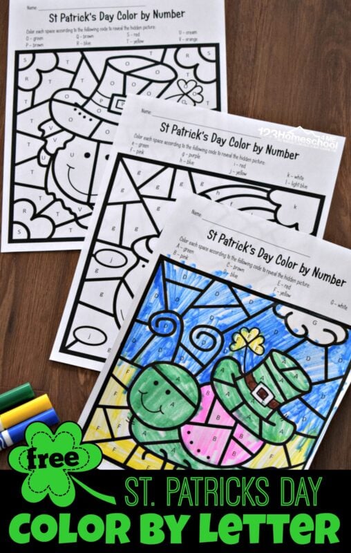 Ð free printable st patricks day color by letter worksheets