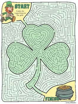 St patricks day shamrock maze pdf