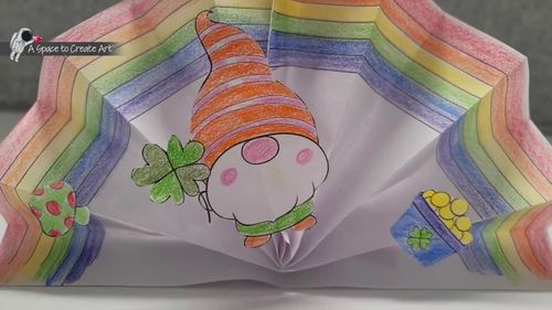 St patricks day art activity rainbow origami leprechaun rainbow art activity