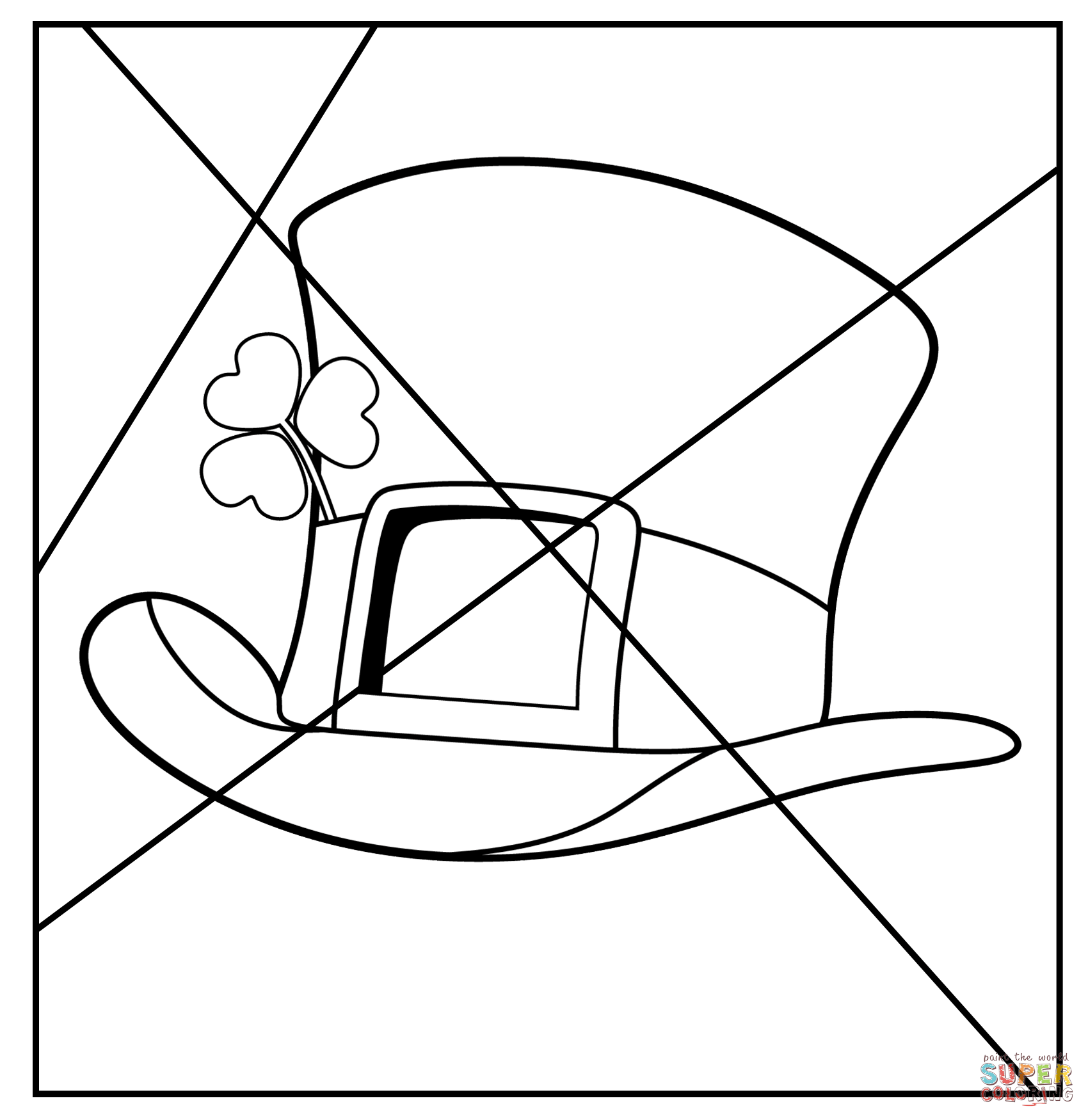Fill leprechaun hat with your own pop art patterns coloring page free printable coloring pages