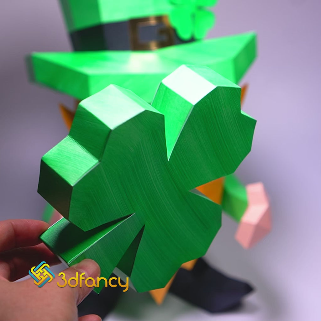 D papercraft gnome leprechaun pdf svg silhouette studio template fo â