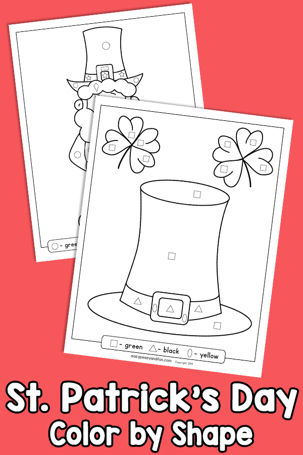 Saint patricks day color by shape â easy peasy and fun hip