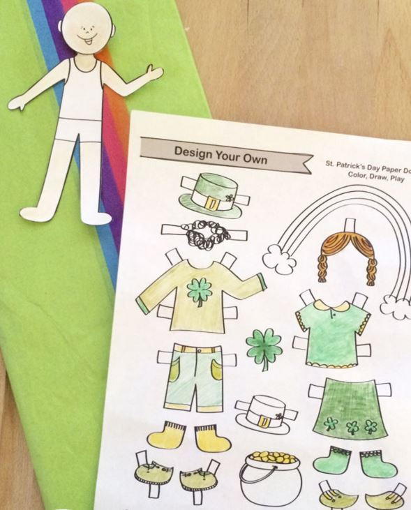 St patricks day paper doll