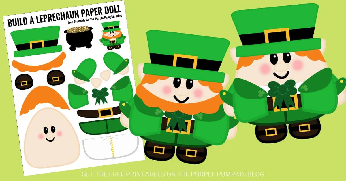 Free printable build a leprechaun paper doll for st patricks day