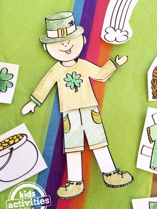 Printable st patricks day paper doll set for kids kids activities blog