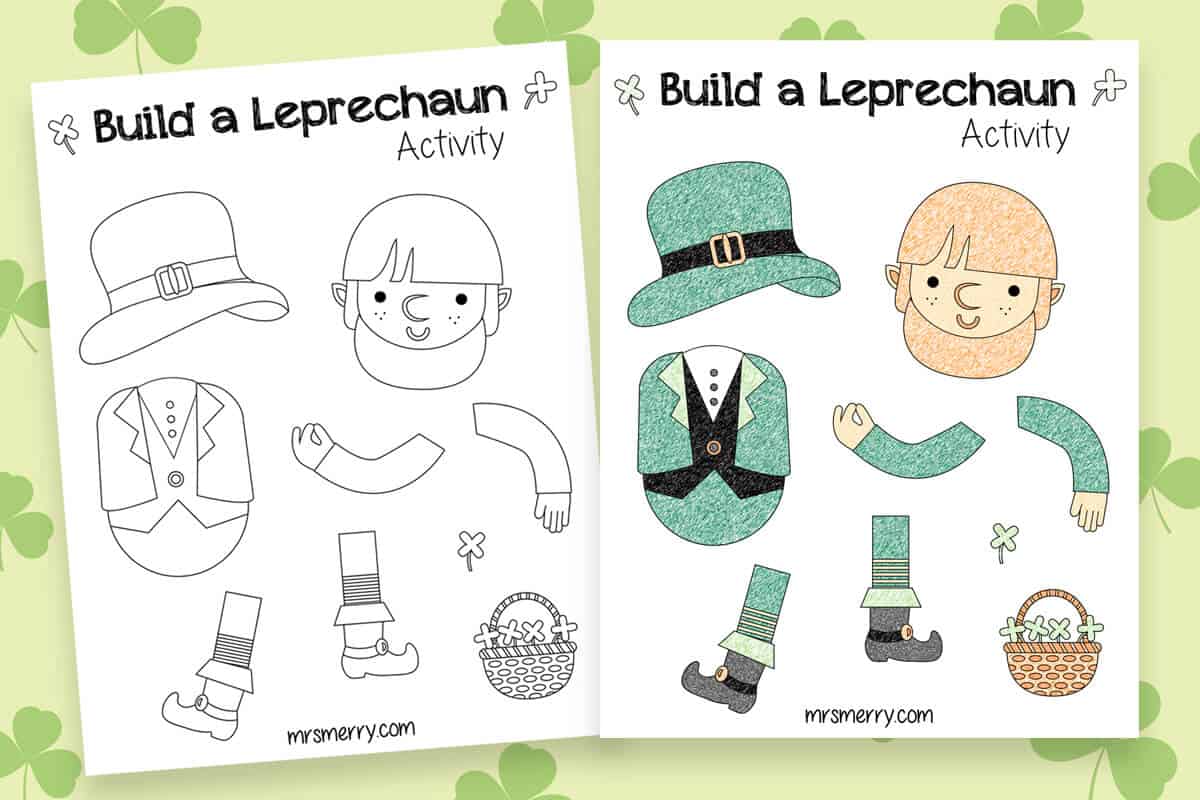 St patricks day build a leprechaun printable mrs merry