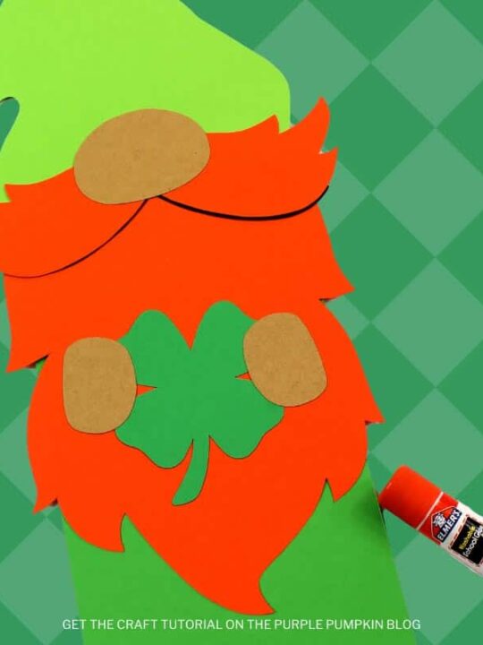 St patricks day leprechaun gnome paper craft free template