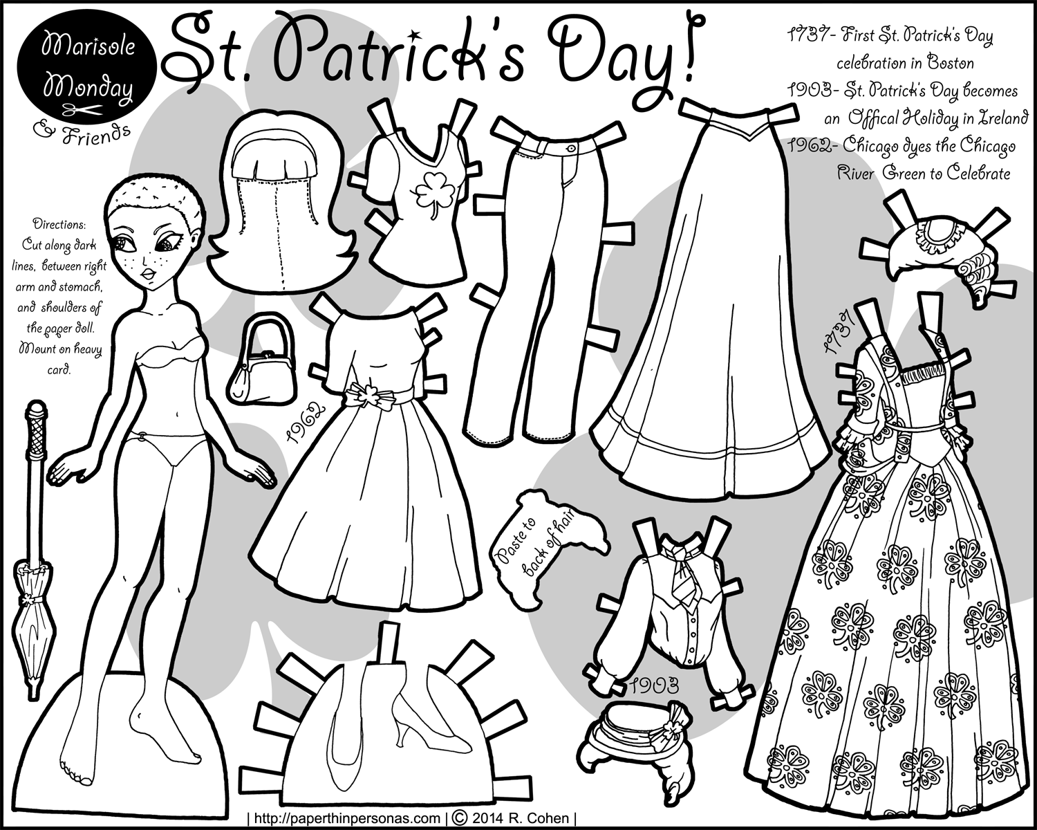 Happy st patricks day a paper doll to cut out â paper thin personas