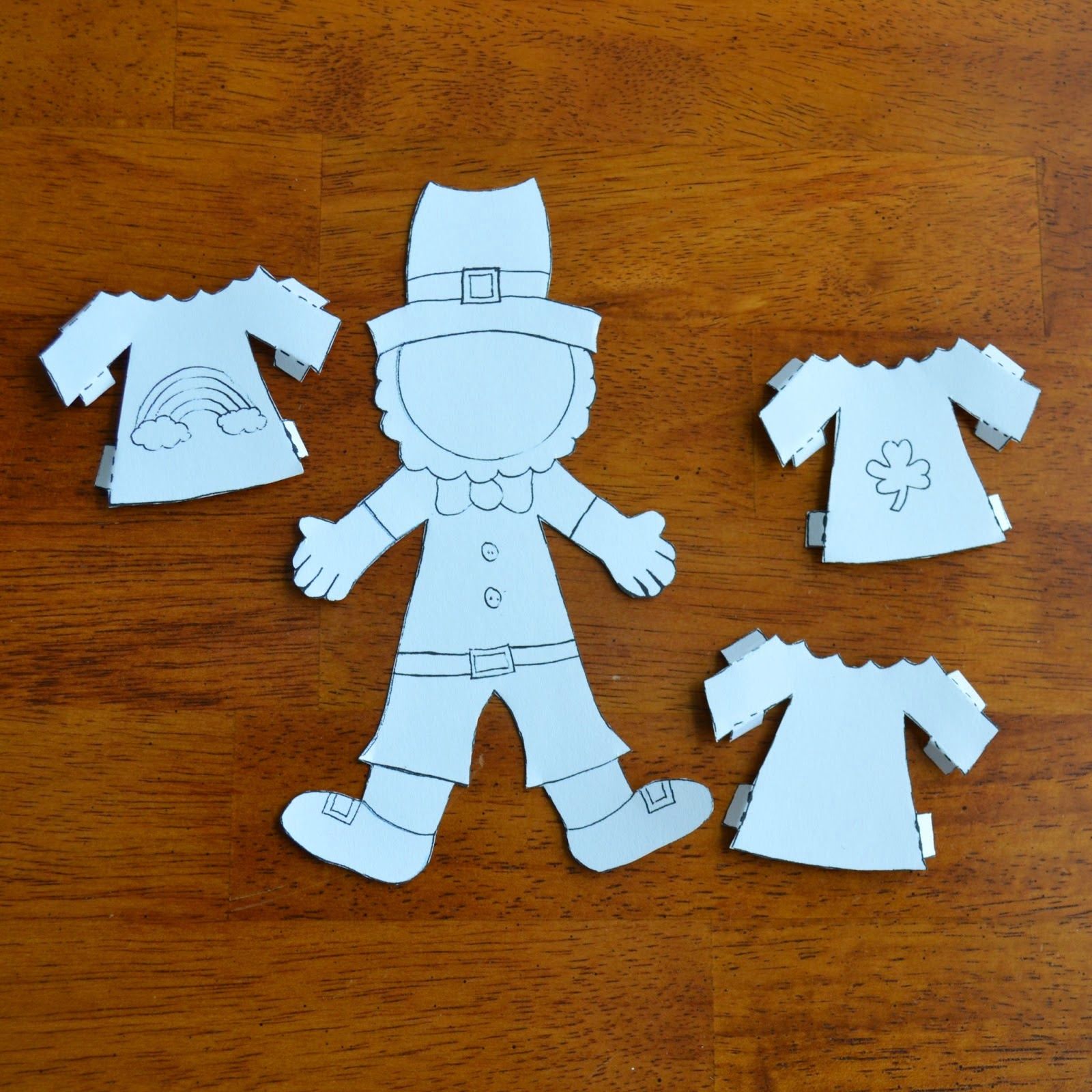Leprechaun paper doll free template paper dolls crafts for kids craft club