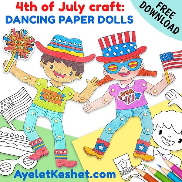 Printable th of july paper doll craft and a bonus