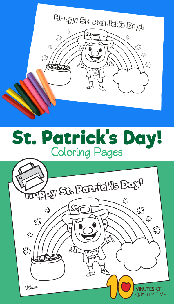 Leprechaun with pot of gold coloring page â minutes of quality time