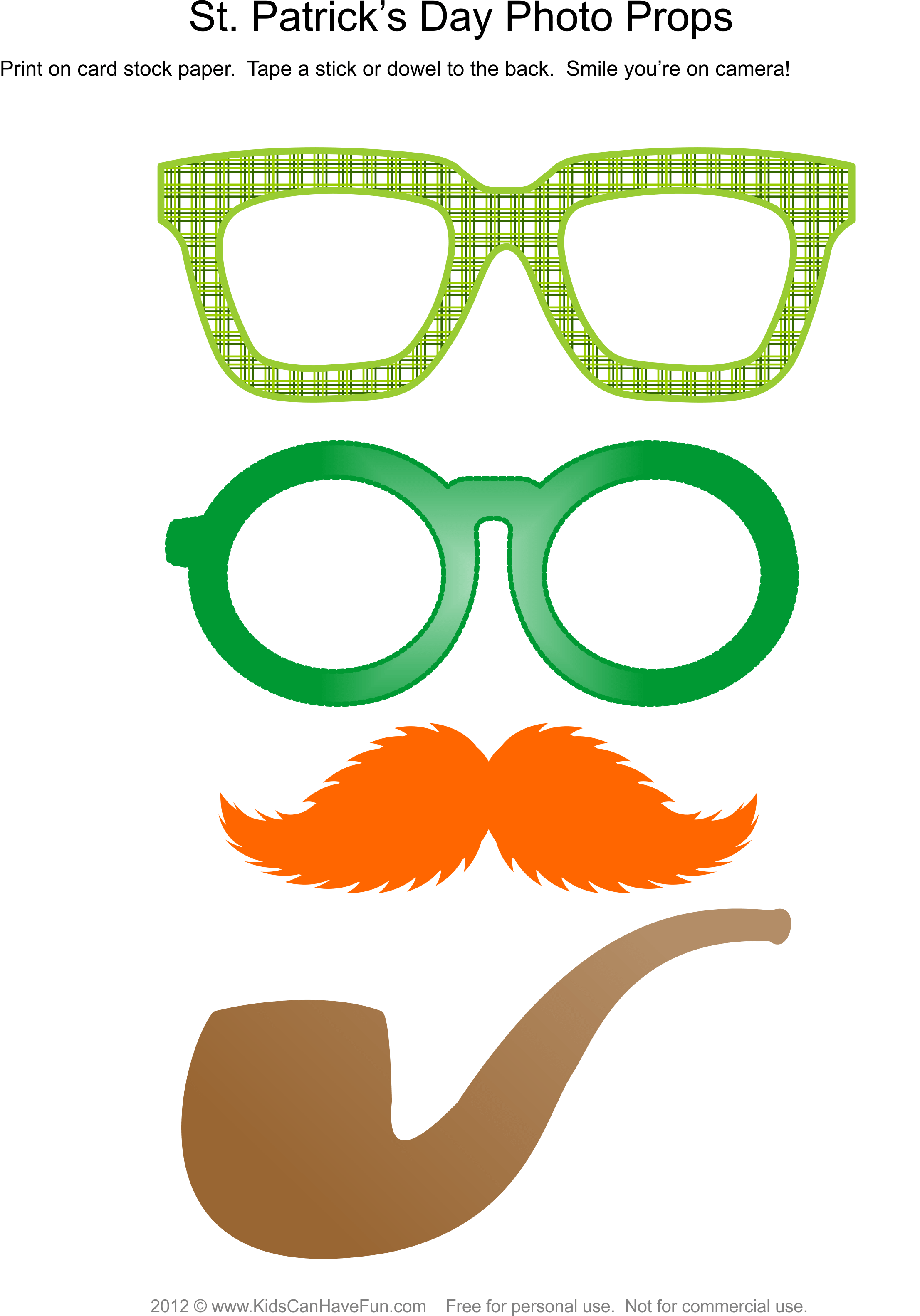 St patricks day photo booth props mustache rainbow leprechaun