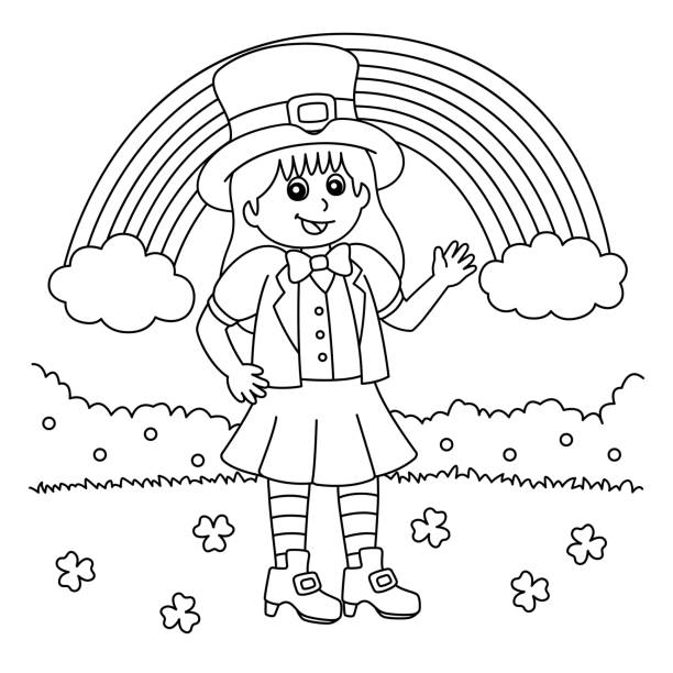 Saint patrick day coloring book stock illustrations royalty