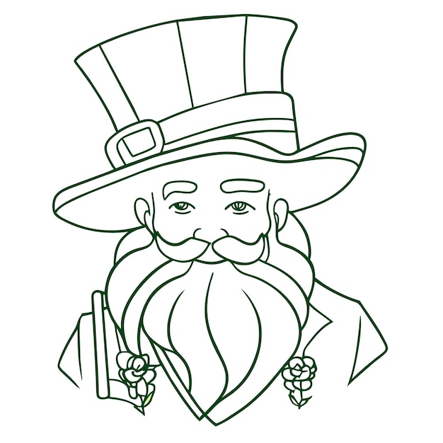Premium vector saint patrick day leprechaun green hand drawn cartoon sticker icon concept isolated illustration