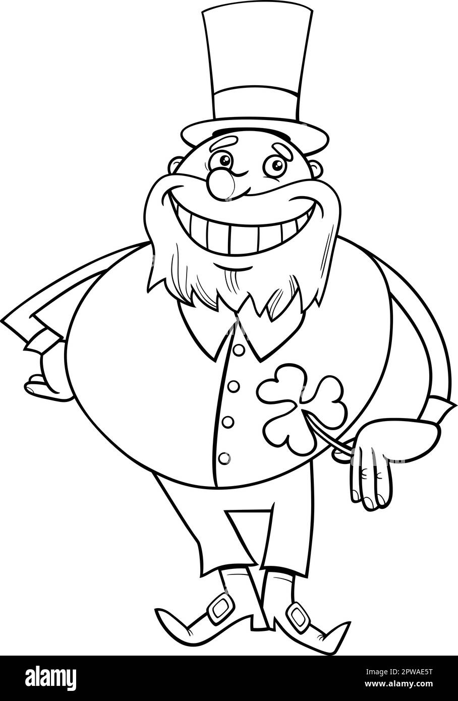 Black white cartoon illustration leprechaun cut out stock images pictures