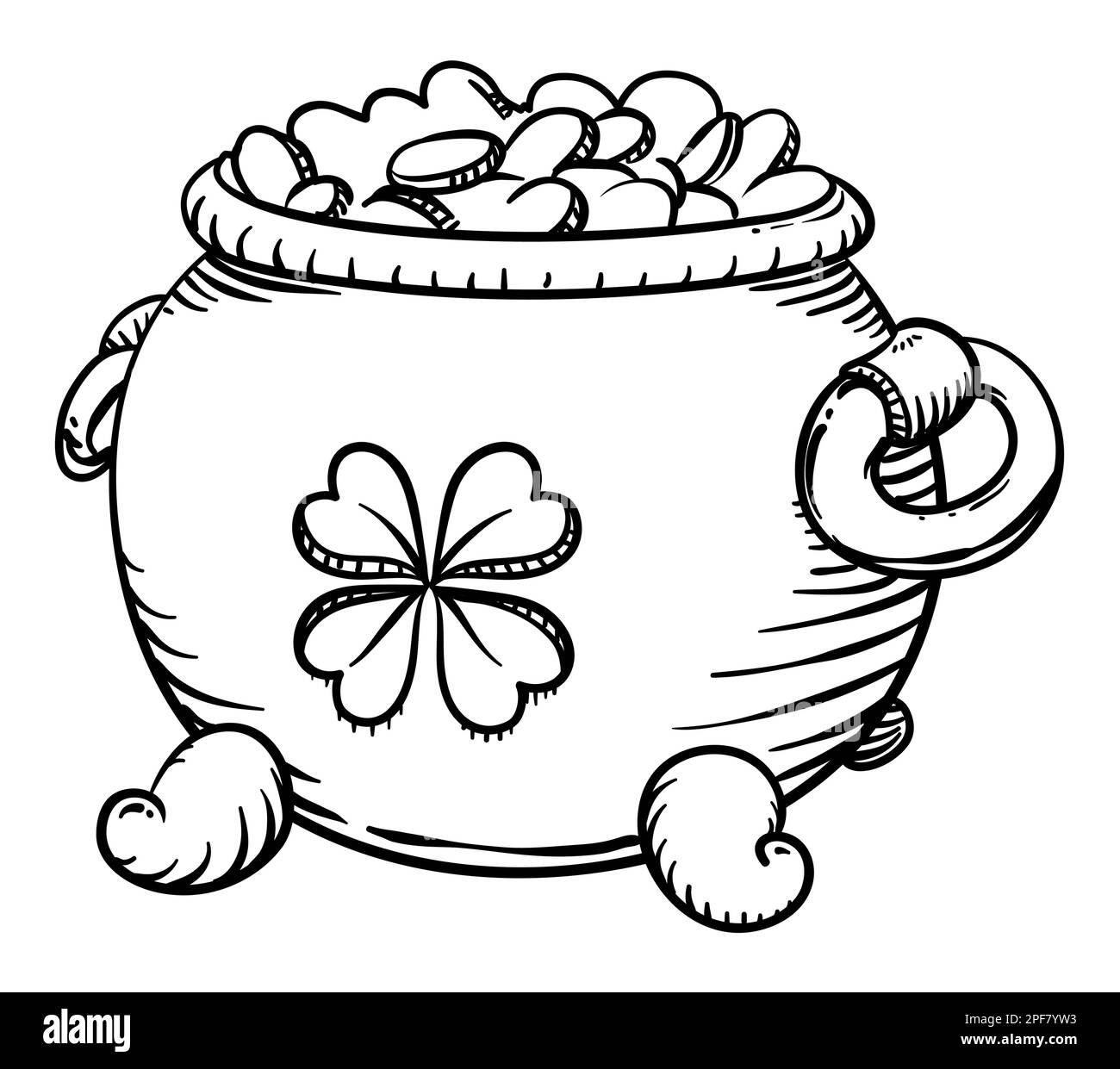 Black white cartoon illustration leprechaun cut out stock images pictures