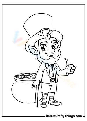 Free collection of leprechaun coloring pages for kids