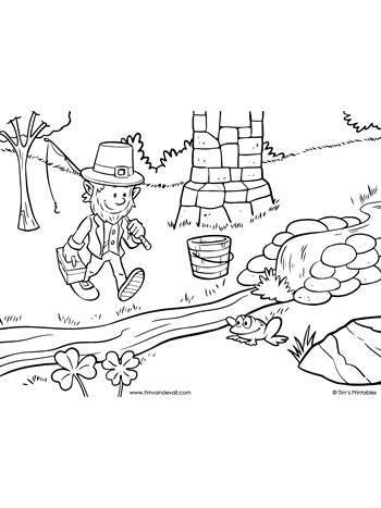 Leprechaun coloring page â tims printables