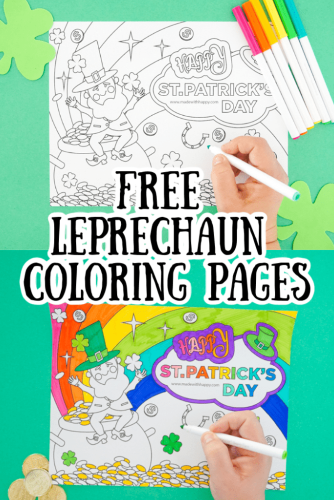 Free printable leprechaun coloring page