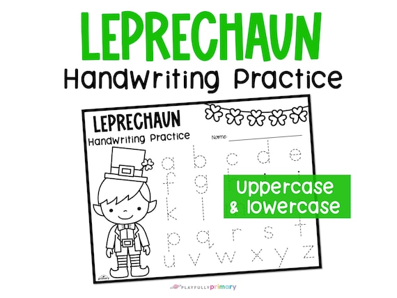 St patricks day leprechaun handwriting leprechaun coloring page letter formation practice st patricks day alphabet worksheets