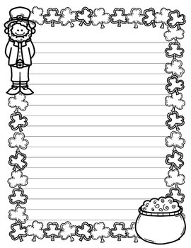 Leprechaun writing paper tpt
