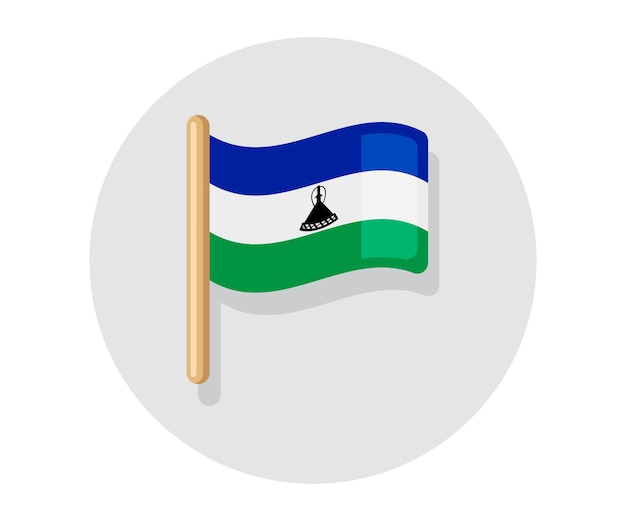 Premium vector waving vector lesotho flag