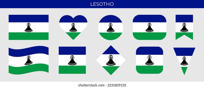 Hundred circle lesotho flag royalty